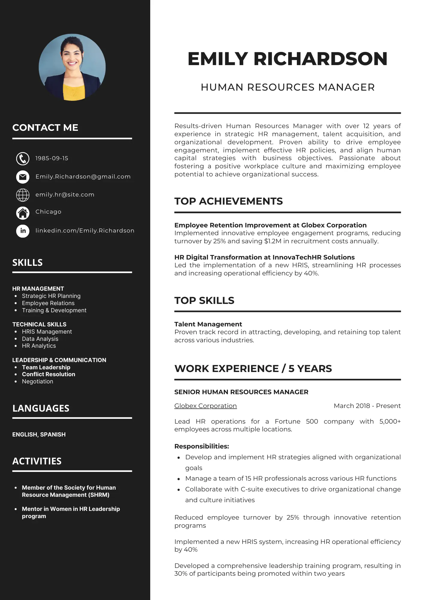 Resume Template New York